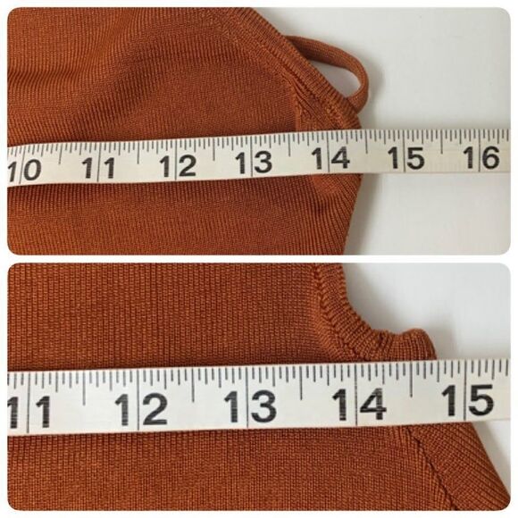 Cult Gaia Leslie Knit Mini Open Back Dress Large in Spice Brown $318 - Picture 8 of 10